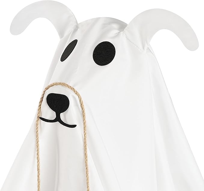 π» Glowing Ghost Dog Halloween Door Decor with Trick or Treat Sign