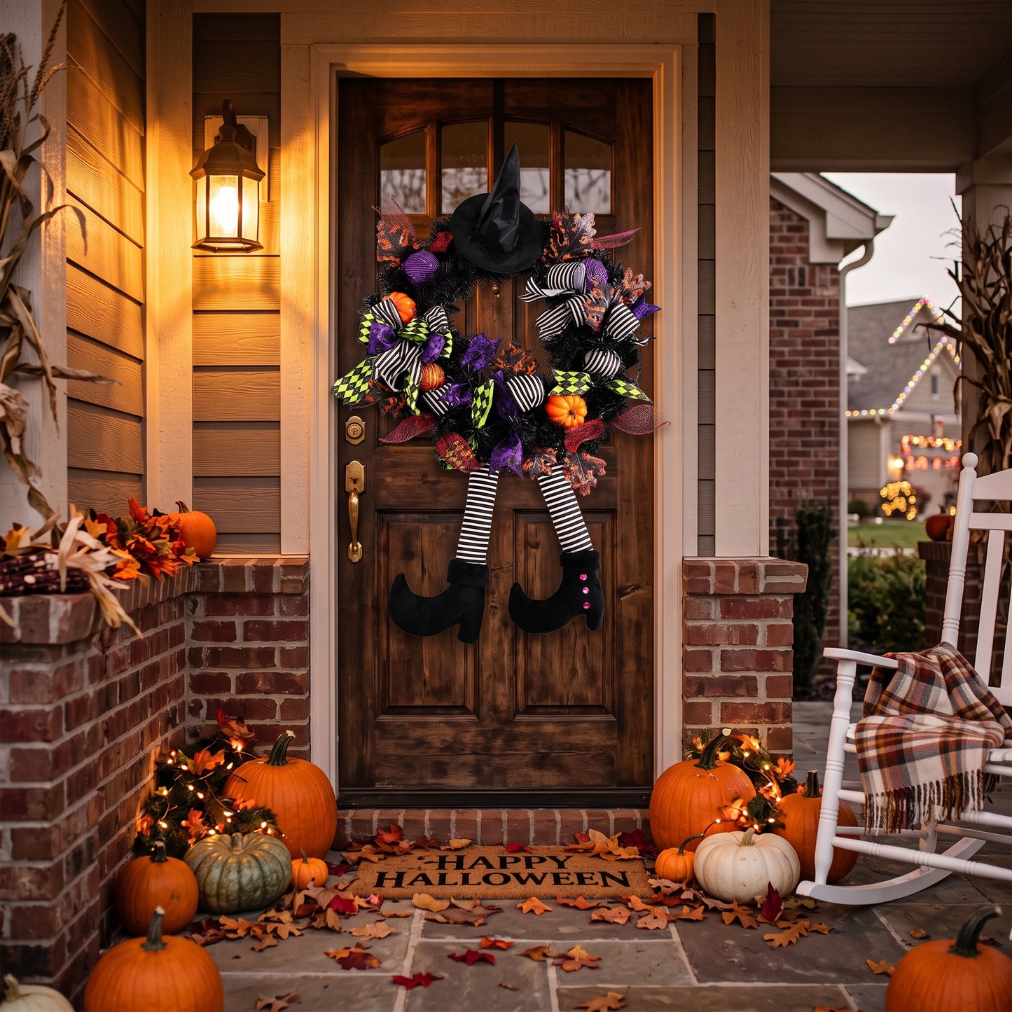 Spooky & Whimsical Halloween Witch Door Wreath