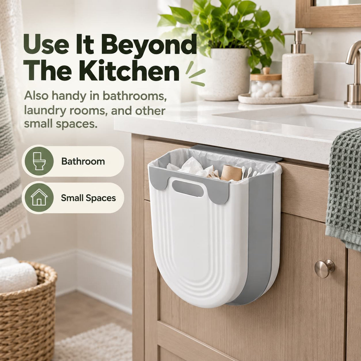 🔥While Supplies Last 48% OFF!🎉 Folding Hanging Kitchen Waste Trash Can