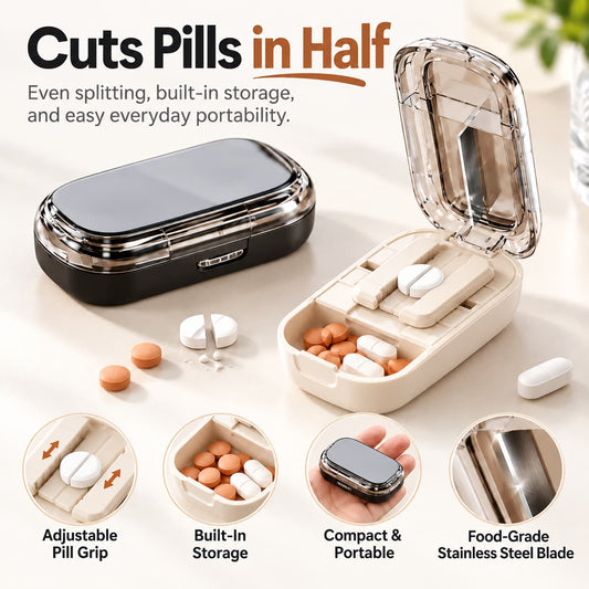 🎁✨👉Portable Pill Box With Cutter