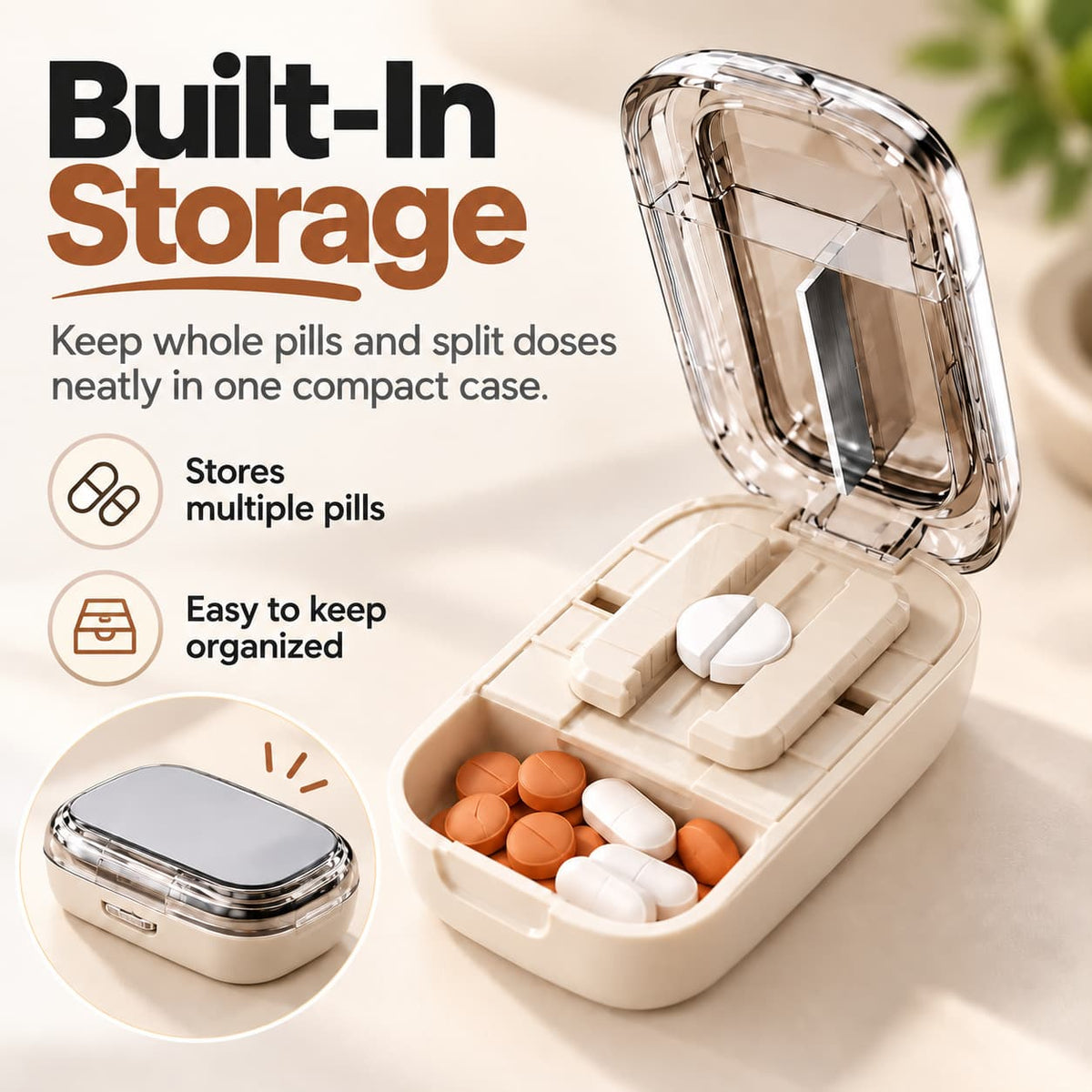 🎁✨👉Portable Pill Box With Cutter