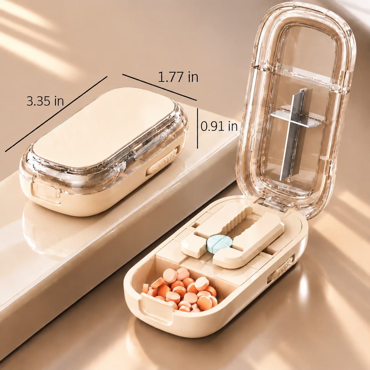 🎁✨👉Portable Pill Box With Cutter