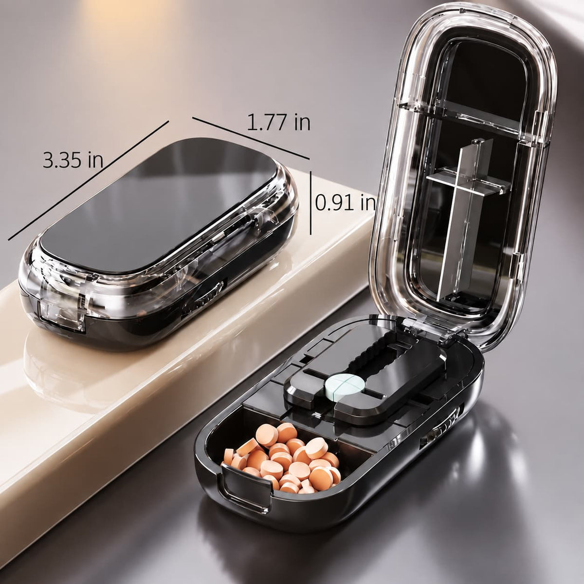 🎁✨👉Portable Pill Box With Cutter