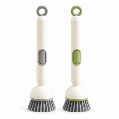 360° Rotating Soap Dispensing Dish Brush with Interchangeable Heads