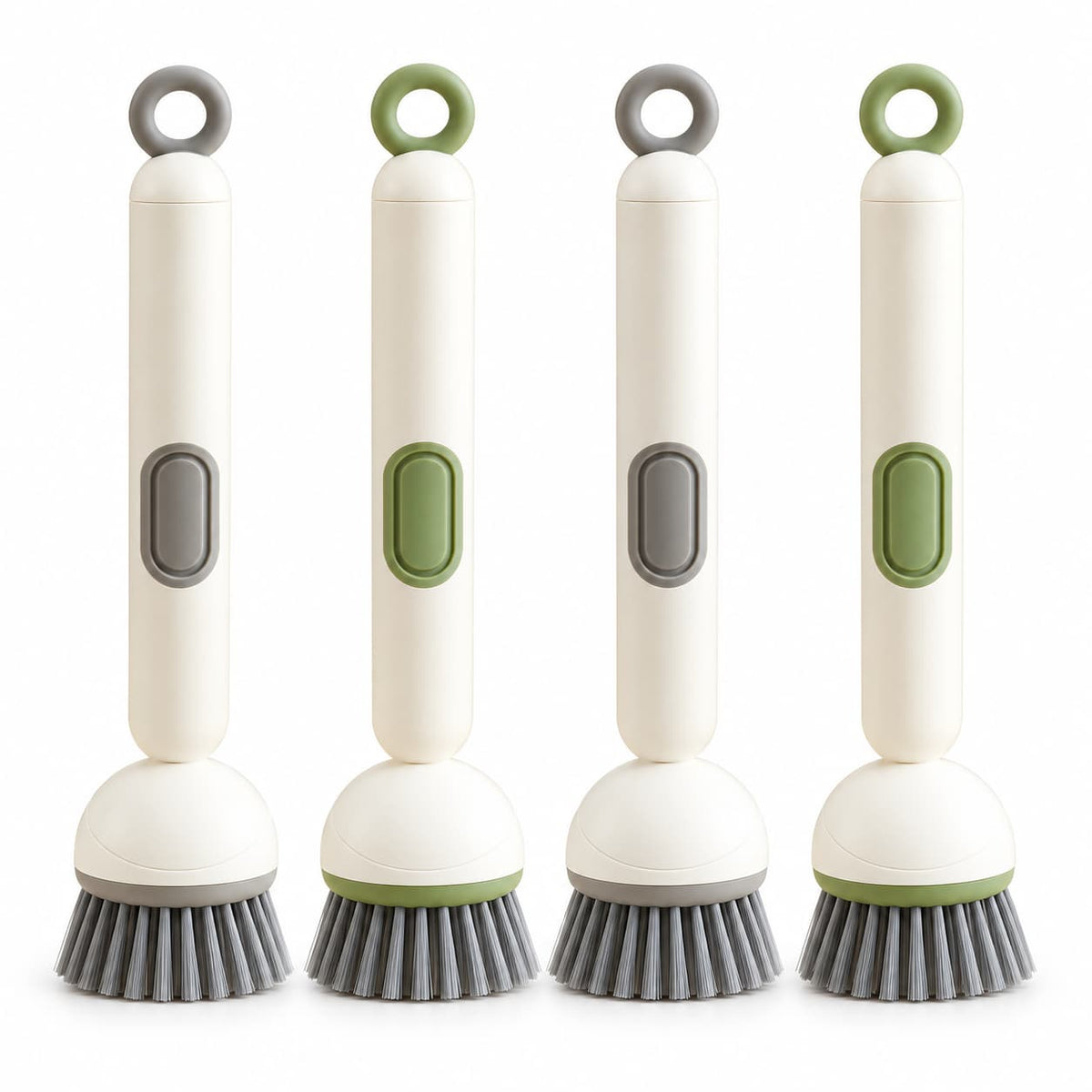 360° Rotating Soap Dispensing Dish Brush with Interchangeable Heads