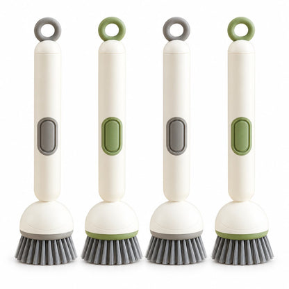 360° Rotating Soap Dispensing Dish Brush with Interchangeable Heads