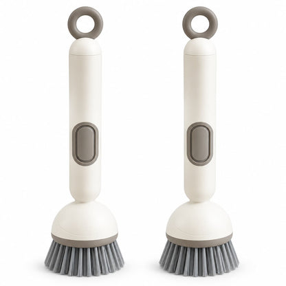 360° Rotating Soap Dispensing Dish Brush with Interchangeable Heads