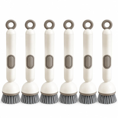 360° Rotating Soap Dispensing Dish Brush with Interchangeable Heads