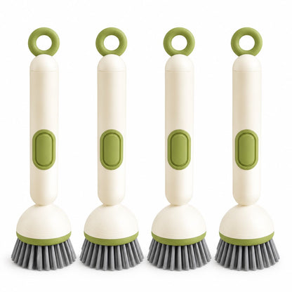 360° Rotating Soap Dispensing Dish Brush with Interchangeable Heads