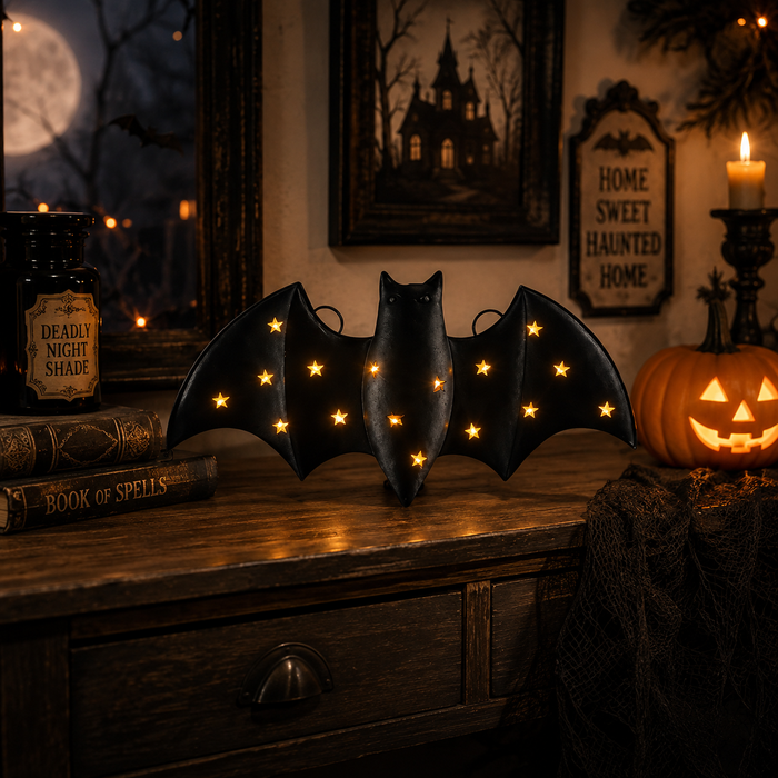 🦇 Glowing Bat Wall Decor | Lighted Halloween Wall Decoration