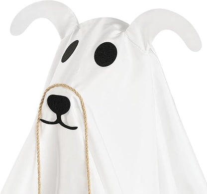 👻 Glowing Ghost Dog Halloween Door Decor with Trick or Treat Sign