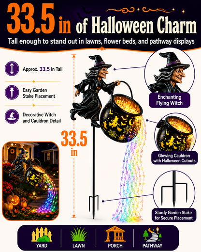 🧙 Halloween Witch's Cauldron Garden Light ✨