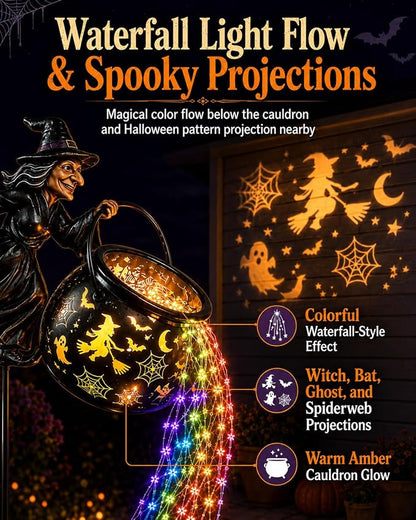 🧙 Halloween Witch's Cauldron Garden Light ✨