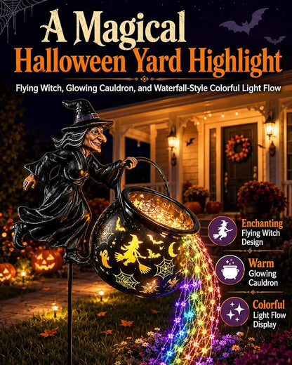 🧙 Halloween Witch's Cauldron Garden Light ✨
