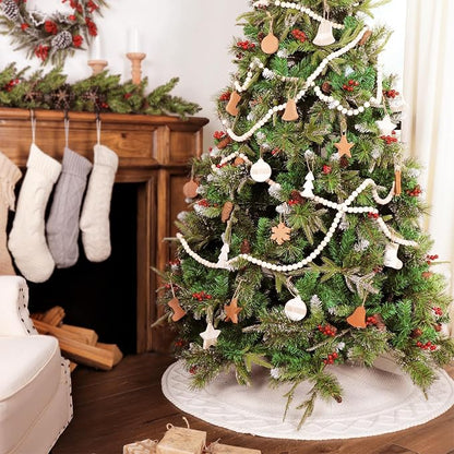 Diamond-Edge Knitted Christmas Tree Skirt