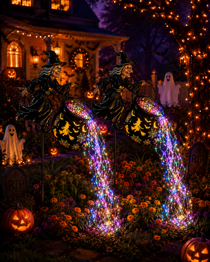 🧙 Halloween Witch's Cauldron Garden Light ✨