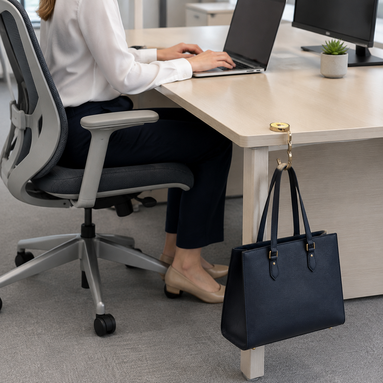 Foldable Purse Hook for Desk | Portable Non-Slip Table Handbag Hanger & Office Desk Accessory