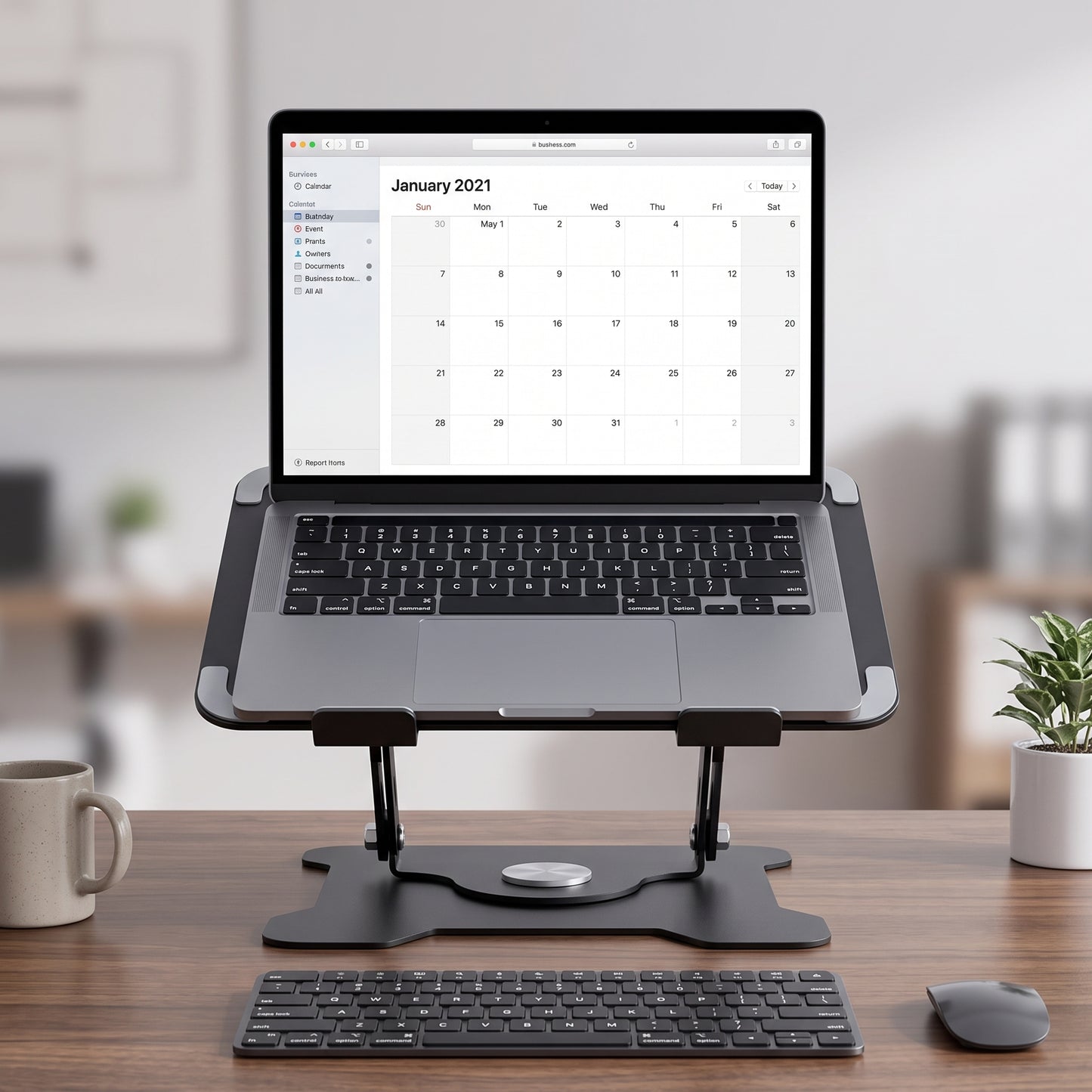 360° Swivel Metal Laptop Stand | Height Adjustable Ergonomic Office Desk Riser