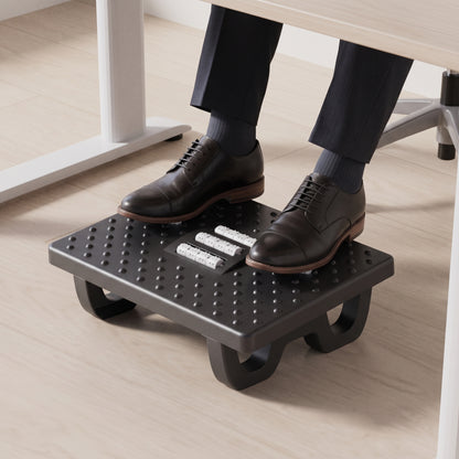 Ergonomic Under-Desk Footrest with Roller Texture | Non-Slip Slanted Office Stool