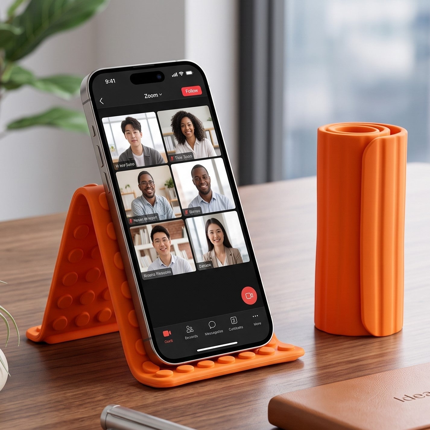 Flexible Silicone Roll-Up Stand | Portable Multi-Angle Office Desk Accessory