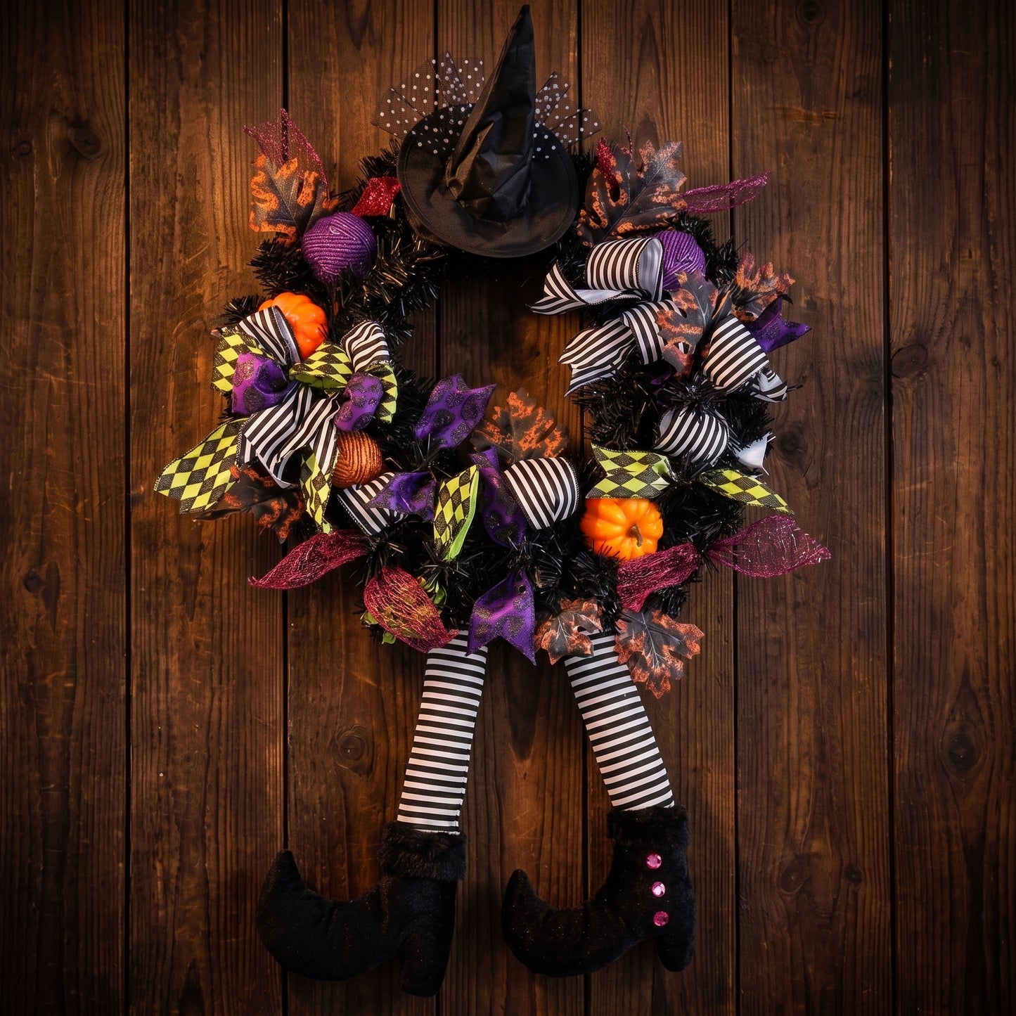 Spooky & Whimsical Halloween Witch Door Wreath