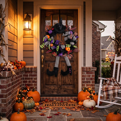 Spooky & Whimsical Halloween Witch Door Wreath