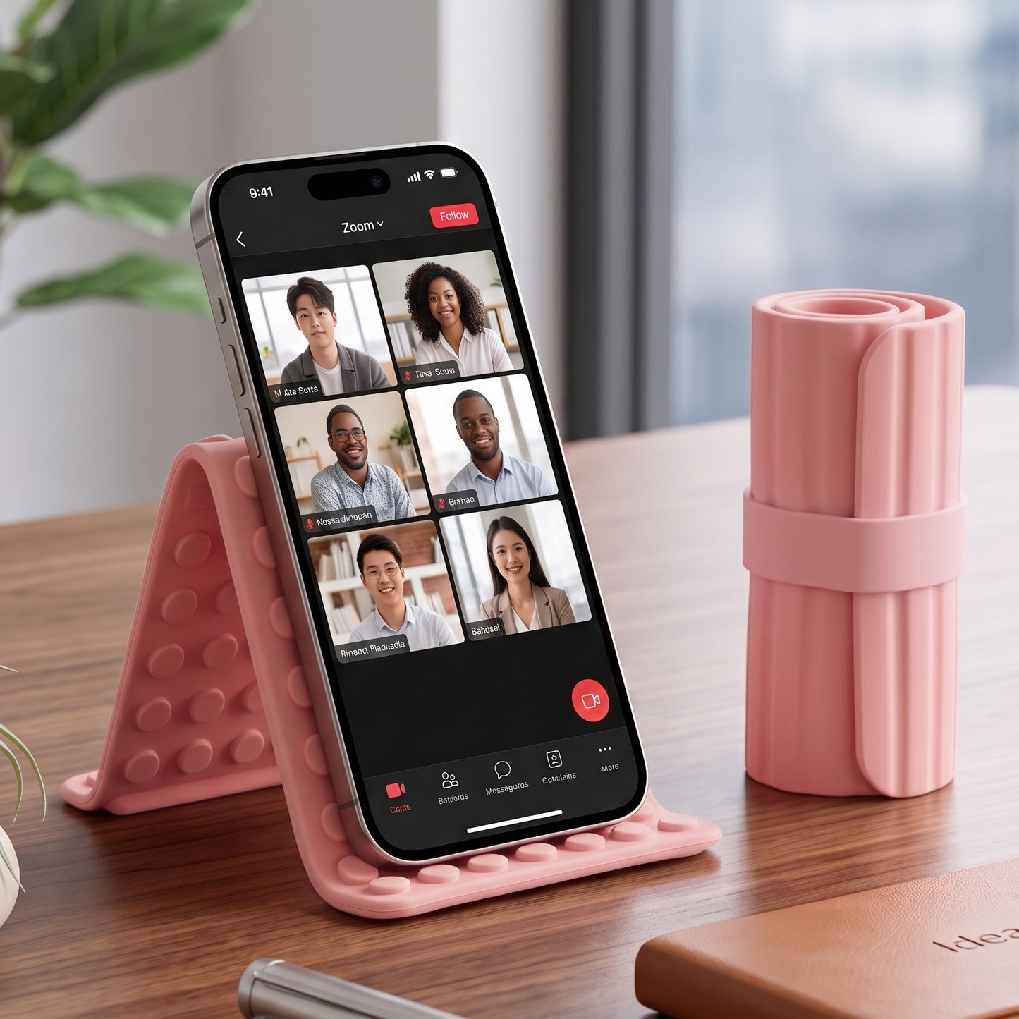 Flexible Silicone Roll-Up Stand | Portable Multi-Angle Office Desk Accessory