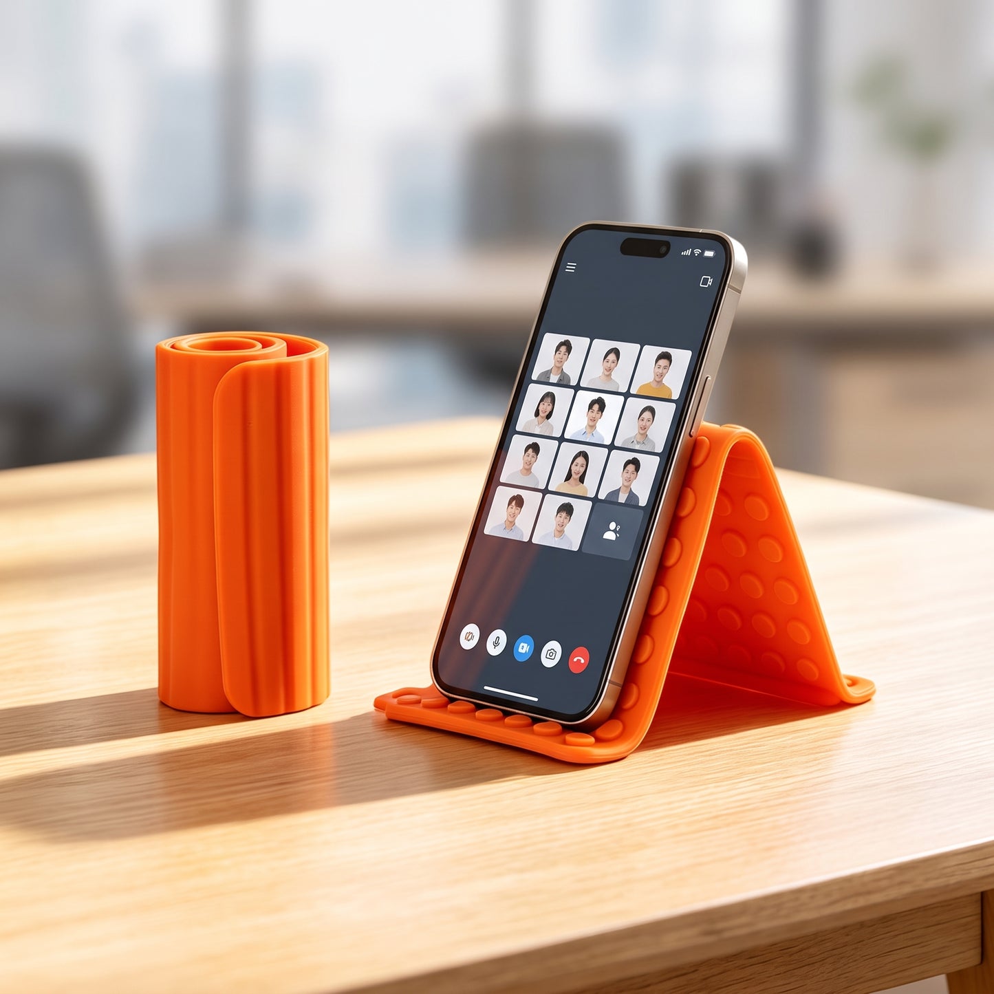 Flexible Silicone Roll-Up Stand | Portable Multi-Angle Office Desk Accessory