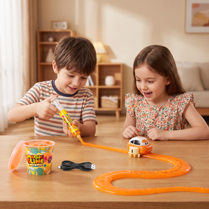 🎁✨👉Magic Slime Race Track Set – DIY Electric Car Adventure